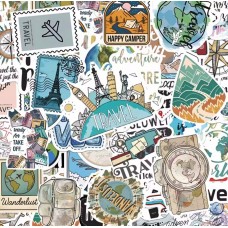 Set De 50 Stickers Viajero Monumentos Mundo Turismo Viajes